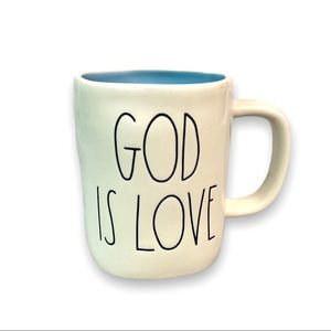 New Rae Dunn God is Love Mug blue interior Mug